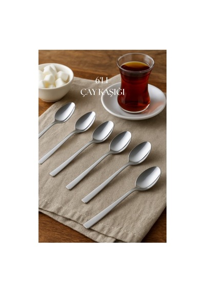 Paslanmaz Çelik 6 Lı Çay Kaşığı Seti