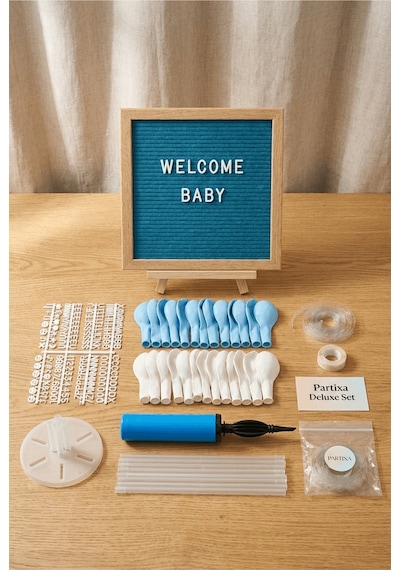 Hastane Odası Süsleme Hoş Geldin Bebek İlk Gün Deluxe Set Erkek Mavi Keçe Yazı Panosu Standlı Pompa Balon Zincirli 7 Li Balon Standlı Çocuk Hastane Odası Süsleme Hoş Geldin Bebek İlk Gün Deluxe Set Erkek Mavi Keçe Yazı Panosu Standlı Pompa Balon Zincirli 7 Li Balon Standlı Çocuk