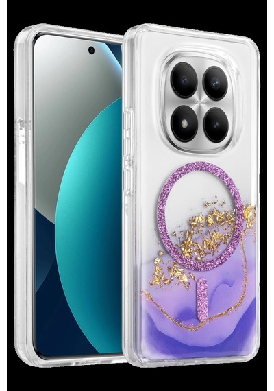 Onegif Redmi Note 15 Pro Plus 5g Lotus Simli Magsafe Kapak - Mor Bz8683140941499