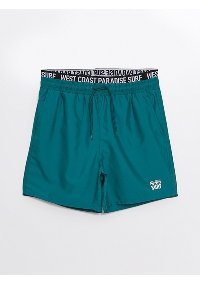 Lcw Swımwear Yeşil Kısa Boy Baskılı Erkek Deniz Şortu