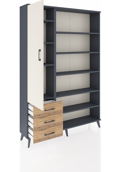 Arges Dolap 9 Raflı 3 Çekmeceli 3 Kapaklı 132x30x195 Antrasit-aytaşı/çam Aytası/atlas Çam Arges Dolap 9 Raflı 3 Çekmeceli 3 Kapaklı 132x30x195 Antrasit-aytaşı/çam Aytası/atlas Çam