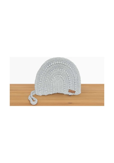 Ada Kostüm Tasarım Niva Gümüş Gri Yarım Ay Clutch Çanta Astarlı