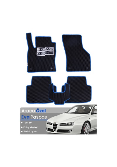Alfa Romeo 159 2005-2011 Uyumlu Eva Paspas Tam Set Araca Özel,kolay Montaj,su Geçirmez 989