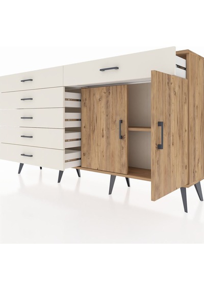 Arges Konsol Tek Raflı 6 Çekmeceli 2 Kapaklı 176x30x99 Çam-çam/ay Çam-çam/aytaşı Arges Konsol Tek Raflı 6 Çekmeceli 2 Kapaklı 176x30x99 Çam-çam/ay Çam-çam/aytaşı