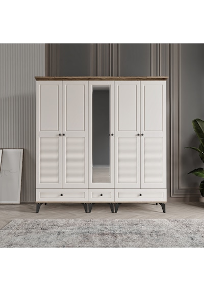 Beenal Nisa 5 Kapaklı Gardırop Dolap 200cm Atlantik Çam - Aytaşı