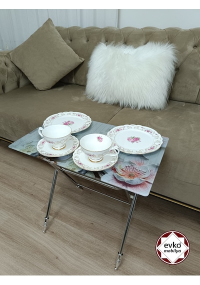 Evko Mobilya Çanta Zigon Sehpa, 4'lü Sehpa, Zigon Sehpa, Servis Sehpası, Camlı Sehpa, Katlanır Sehpa