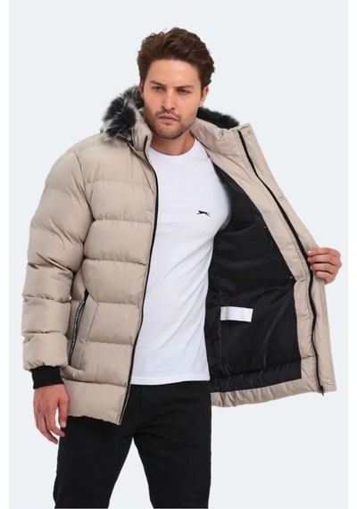 Slazenger St23je027 Heck Erkek Kapüşonlu Şişme Mont - Slazenger - Taş Taş