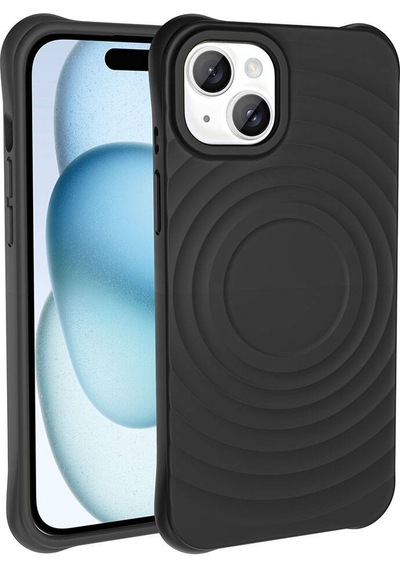 Apple Uyumlu iPhone 15 M-safe Şarj Özellikli Airbagli Mat Görünümlü Zore Hepi Kapak Beyaz