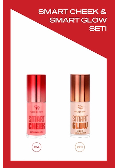 Smart Cheek Liquid Blush No:104 Ve Smart Glow Liquid Highlighter No :201 Allık Ve Aydınlatıcı Seti