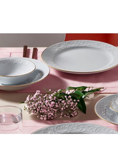 Güral Porselen Bahar Dalı Yaldızlı 6 Adet 25cm Servis Tabağı