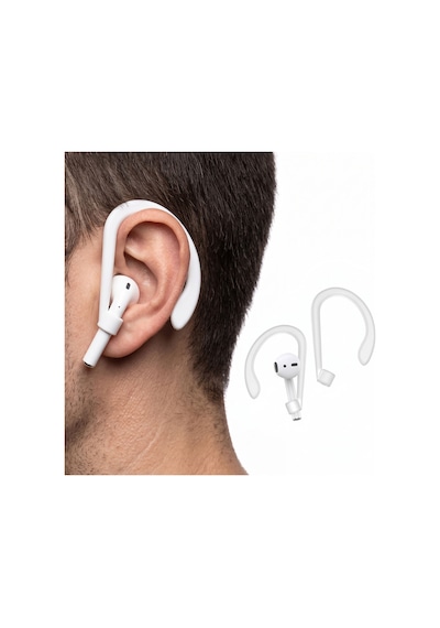 Silikon Kulaklık Kancası 2 Li Set Saplı Bluetooth Kulaklıklar İçin Düşme Önleyici Esnek Kulak Askısı, Spor Ve Günlük Kullanım Beyaz Beyaz