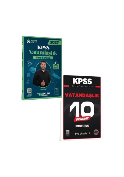 Yediiklim 2027 Kpss Vatandaşlık Atölye Soru Bankası Video Çözümlü+evp Akademi Kpss Vatandaşlık