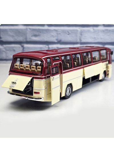 1:43 Ölçek Mercedes Benz O302 Otobüs Kırmızı/bej