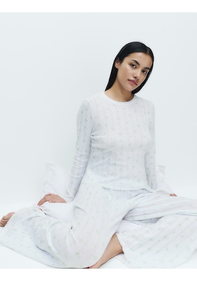 Marks & Spencer Desenli Pijama Takımı T37006221X Yeşil