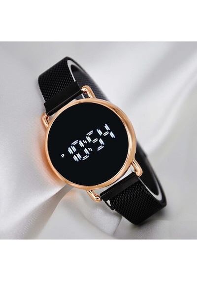 Desingshop Rose Gold Yuvarlak Kadran Dijital Kadın Kol Saati Dsg9