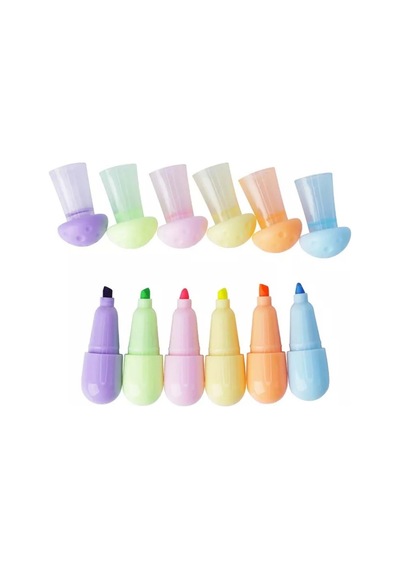 Xuczi Fosforlu Kalem Mini Mantar 6 Lı Bc-725 Çok Renkli