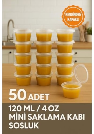50 Adet 120 Ml Saklama Kabı 4 Oz Kemik Suyu, İlik Suyu, Anne Sütü, Sos Ve Püre Saklama Kabı, Dondurucu Uyumlu Diğer