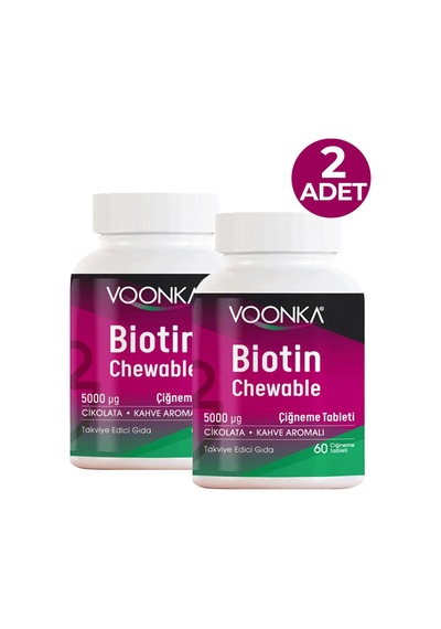 Voonka Biotin Chewable 5000 Mcg Vitamin 60 Tablet 2 Adet