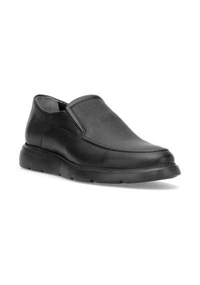 Elit Btrg1751-1 Erkek Hakiki Deri Casual Ayakkabı Siyah Siyah