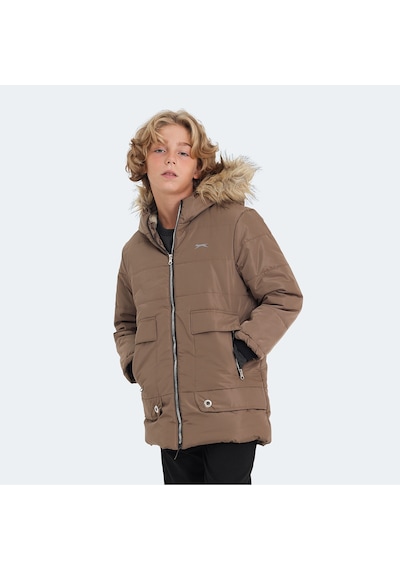 Slazenger CAMELIA Çocuk Kapüşonlu Bej Mont & Kaban