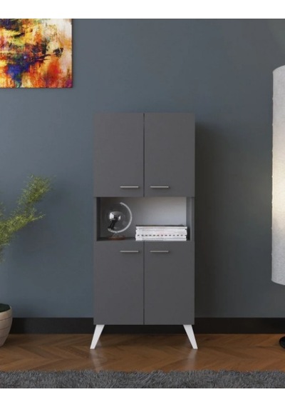 Boreas Design Madran Çok Amaçlı Dolap 4 Kapaklı Banyo Dolabı Mutfak Kiler Erzak Dolabı Antrasit Boreas Design Madran Çok Amaçlı Dolap 4 Kapaklı Banyo Dolabı Mutfak Kiler Erzak Dolabı Antrasit