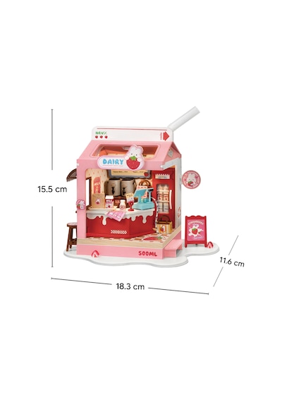 Milkshake Minyatür Maket Ev Seti Rolife Strawberry Milk Box