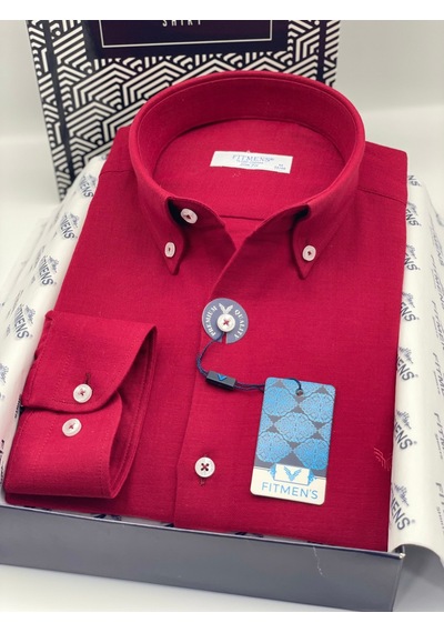 Slim Fit Uzun Kol Müslin Pamuk Rahat Nefes Alabilen Kumaştan Yaka Düğmeli Hediye Kutulu Erkek Gömlek Fs-004202 - Bordo-3369 Slim Fit Uzun Kol Müslin Pamuk Rahat Nefes Alabilen Kumaştan Yaka Düğmeli Hediye Kutulu Erkek Gömlek Fs-004202 - Bordo-3369