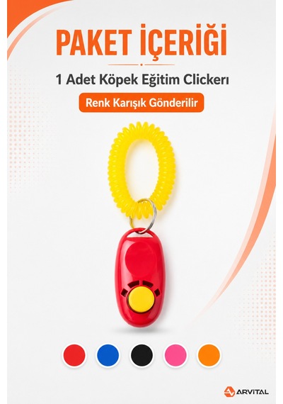 Köpek Eğitim Clicker Bilek Askılı Sesli Eğitim Aparatı