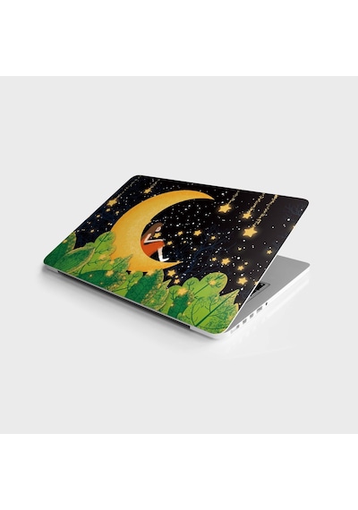 Laptop Sticker Bilgisayar Notebook Pc Kaplama Etiketi Ay Yıldız Kız