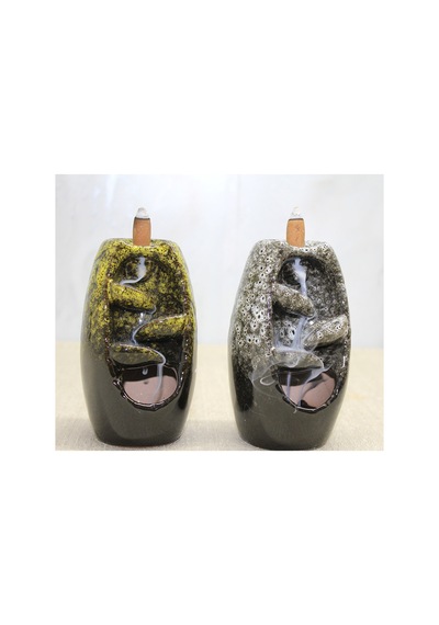 4 Adet Seramik Geri Akış Tütsülük Backflow Incense Holder, Seramik Tütsü Brülörü Model Alk4437 13x7 Cm
