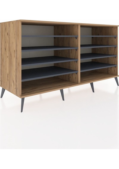 Kronos Konsol 8 Raflı 176x59x99 Çam-çam/antrasit Çam-çam/antrasit