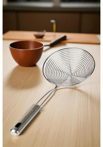 Kitchen Design Lab Metal Saplı Kevgir Seti, 18-16 Cm Çap, 2'li Set, Gri Diğer