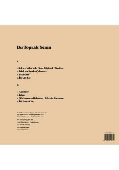 Ari Barokas - Bu Toprak Senin - Plak