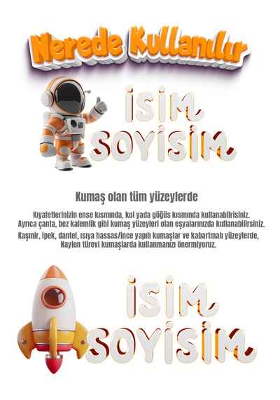 Kıyafet Etiketi - Okul Kıyafet Kumaş Etiketi Kreş Anaokulu İlkokul Kıyafet Kumaş Etiketi Set11 Karışık