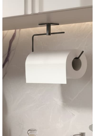 Yapışkanlı Siyah Rulo Havluluk Peçetelik Yapışkanlı Pratik Banyo Mutfak Askısı Kağıt Rulo Havluluk S Diğer