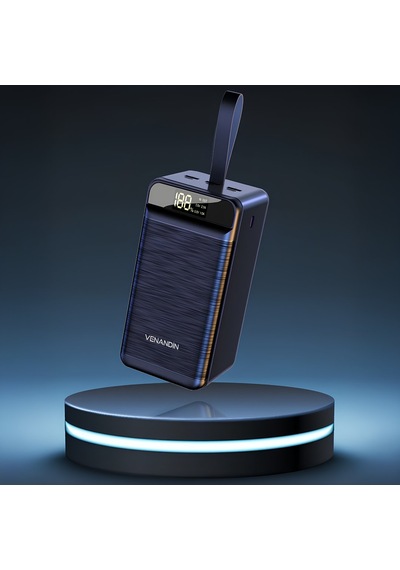 Venandin Pwb80a1 80.000 Mah Powerbank 22.5w Hızlı Şarj Entegre Kablolu, Led Göstergeli, Çoklu Çıkış Siyah