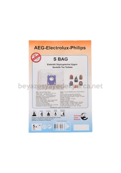 -elektrolux-AEG Uyumlu  Bez Elektrikli Süpürge Torbası 20 Adet