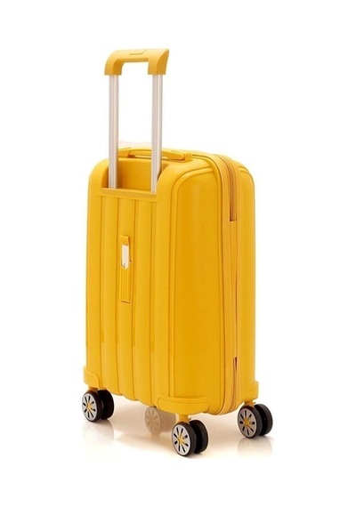 Mçs Bavul Büyük Ve Kabin 2li Set Kırılmaz Silikon Valiz V305 Sarı