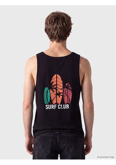 Lcw Swımwear Siyah Baskılı Erkek Kolsuz Tişört