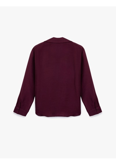 Koton Modal Kumaş Regular Fit Uzun Kollu Klasik Yaka Gömlek Bordo 6sak60127pw Bordo