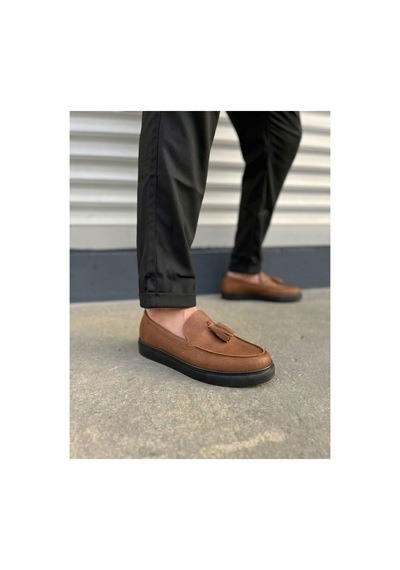 DMR Elegance Jy153 Bloom Bağcıksız Püsküllü Cilt Erkek Günlük Spor Klasik Ayakkabı Cst - Taba