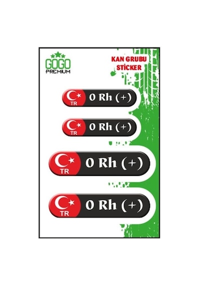 Kan Grubu Iıı 0 Rh + Siyah Dörtlü Damla Etiket