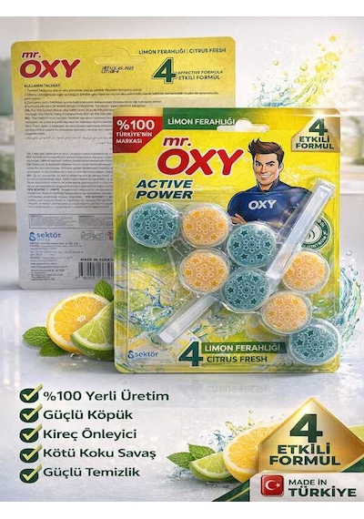 Oxy Limon Ferahlığı Kokulu Wc Blok 2'li 50 Gr 2 Paket