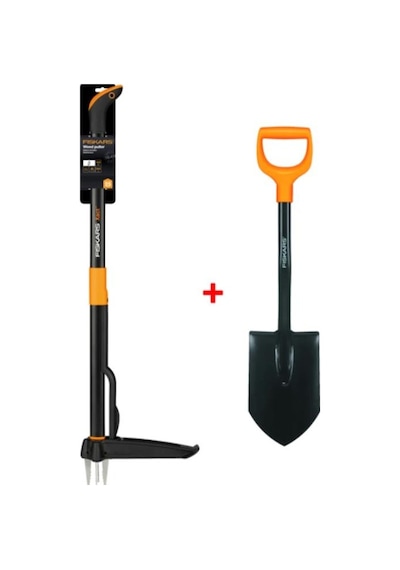 Fiskars Yabani Ot Sökücü + Solid Araç Küreği