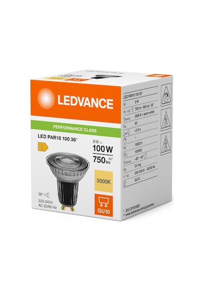 Ledvance Led Par16 100 36 P 8w Gu10 3000k Sarı Işık Led Spot Ampul