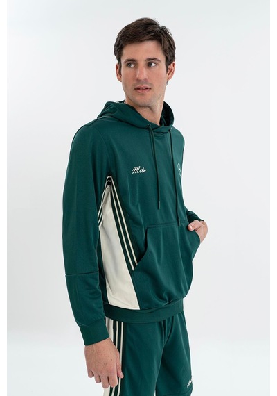 Maraton Boxy Erkek Kapüşonlu Yeşil Sweatshirt Yeşil