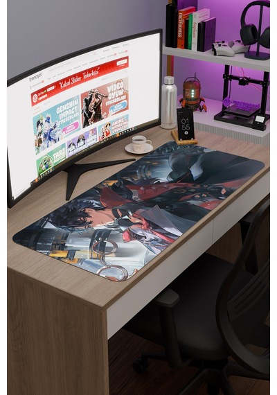 Wriothesley Genshin Impact Anime Gacha V5 - 90x40 Xxl Gaming Mouse Pad Fare Altlığı