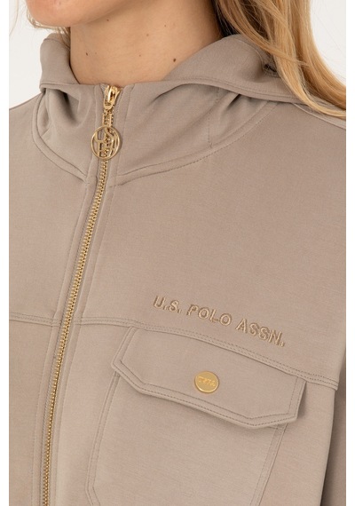 U.s. Polo Assn. Kadın Koyu Bej Sweatshirt 50309102-vr088 Koyu Bej
