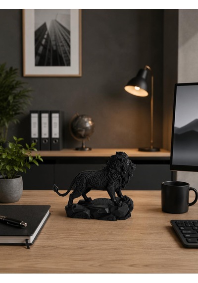 Aslan Figürlü Dekoratif Biblo Modern Masaüstü Ofis Dekoru Ev Dekorasyonu 7 X 12 Cm