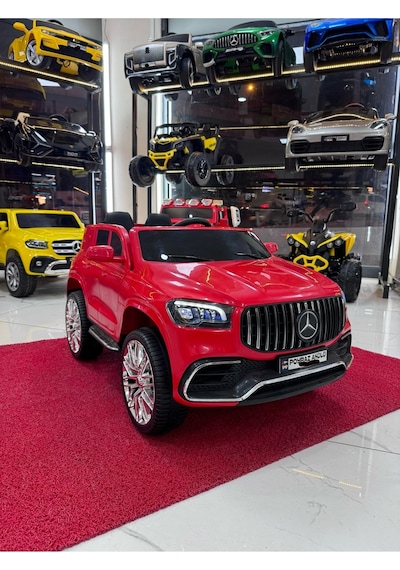 Poyraz Akülü Mercedess Suv Akülü Araba 0-7yaş Özel Plaka Kırmızı